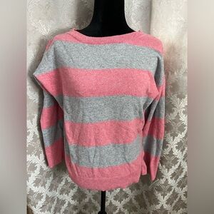 Joe Fresh Women's Sweater in Pink and Gray Stripes